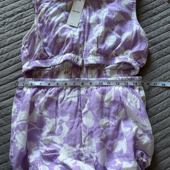 Me+Em NWT Cheesecloth Maxi Dress 10 Cut Out Tulip Print Sherbet Lilac Wedding - Picture 13 of 16